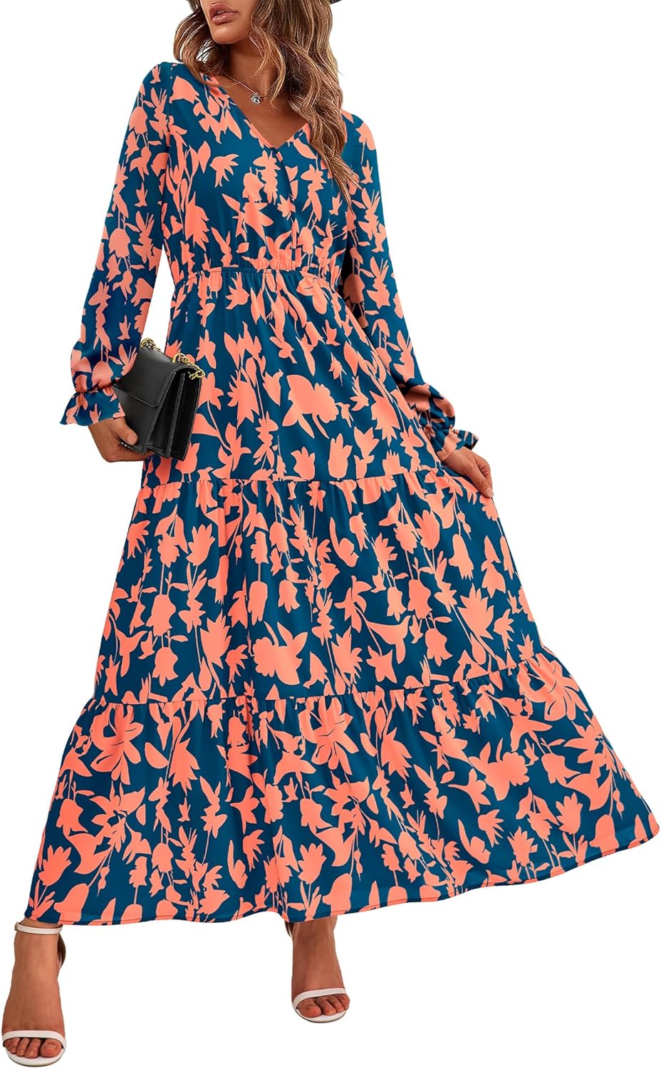 BTFBM Women Fall Dresses 2025 Casual Long Sleeve Maxi Dress