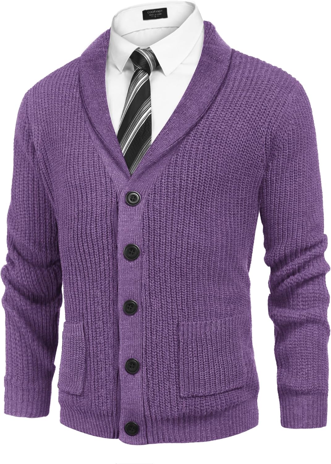COOFANDY Men's Shawl Collar Cardigan Sweater for Stylish Comfort