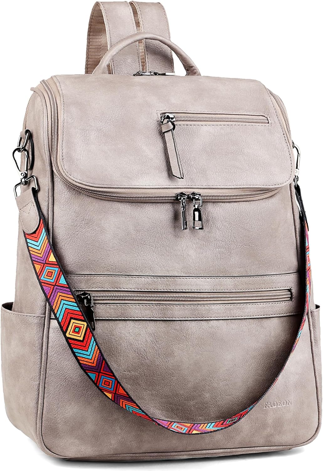FADEON Leather Laptop Backpack for Women with Large Capacity