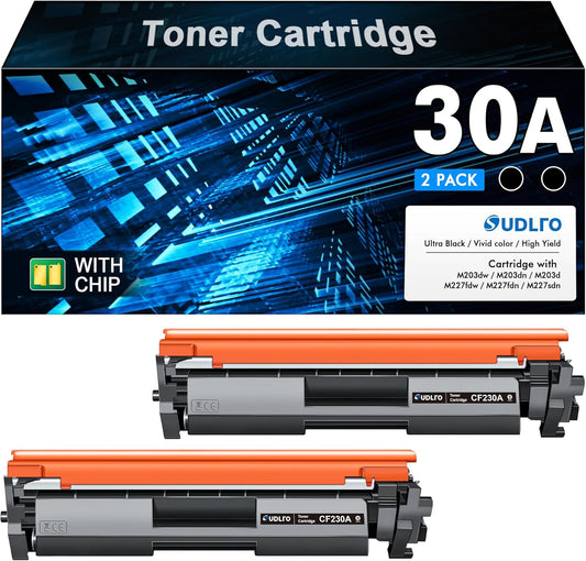 30A Black Toner Cartridge CF230A for HP Printers - 2-Pack