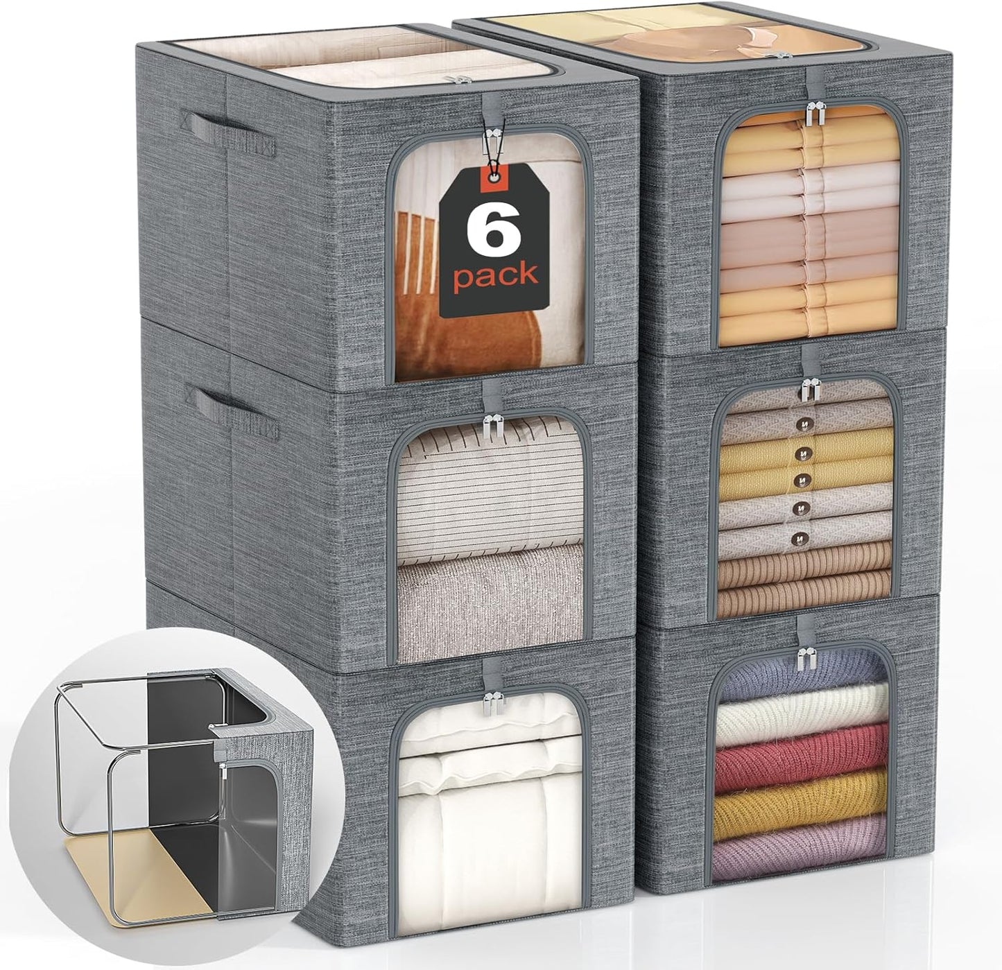 GoMaihe Clothes Storage Bin: Stackable Organizer for Closet