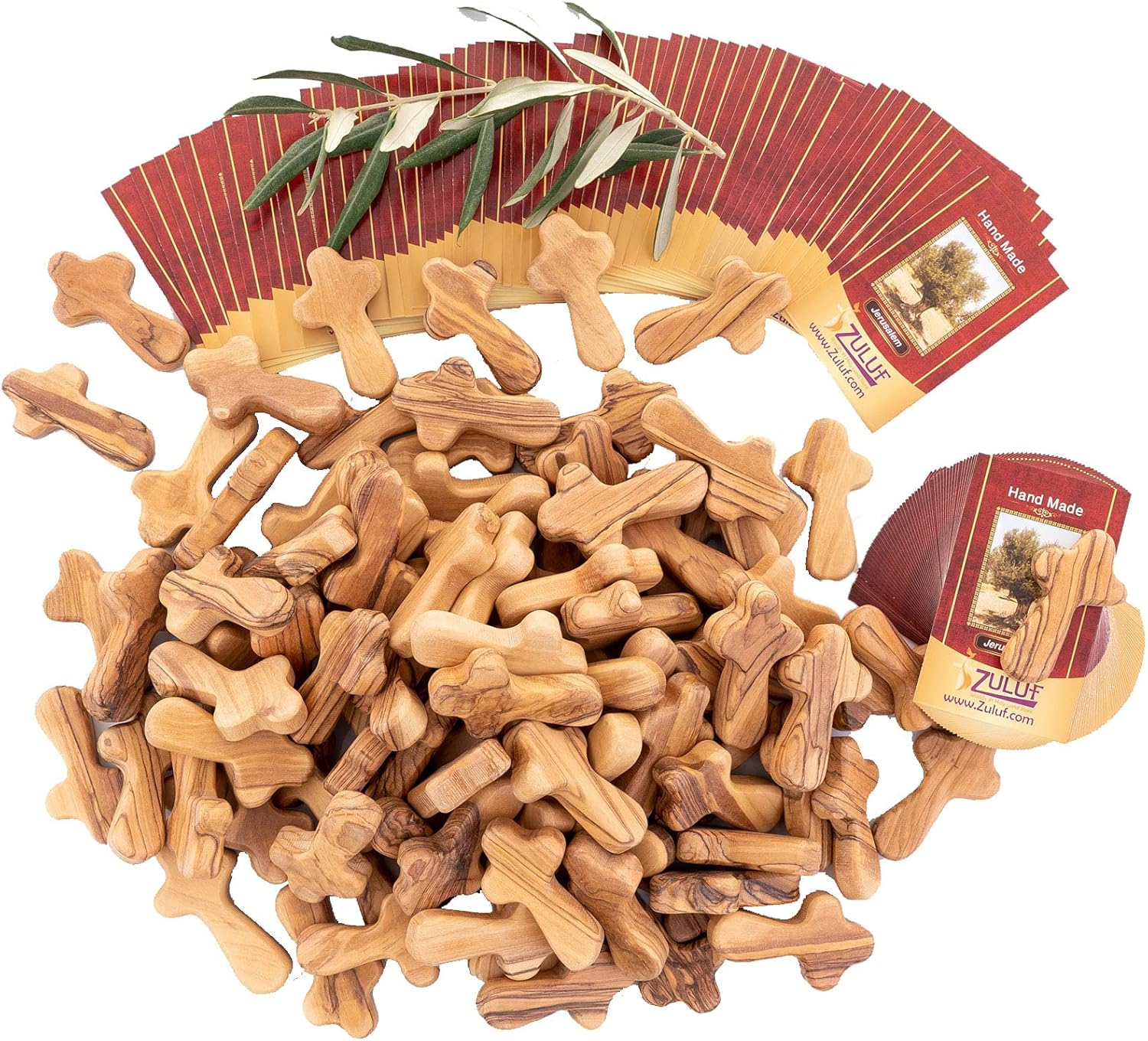 Zuluf Small Olive Wood Comfort Crosses from Bethlehem Israel