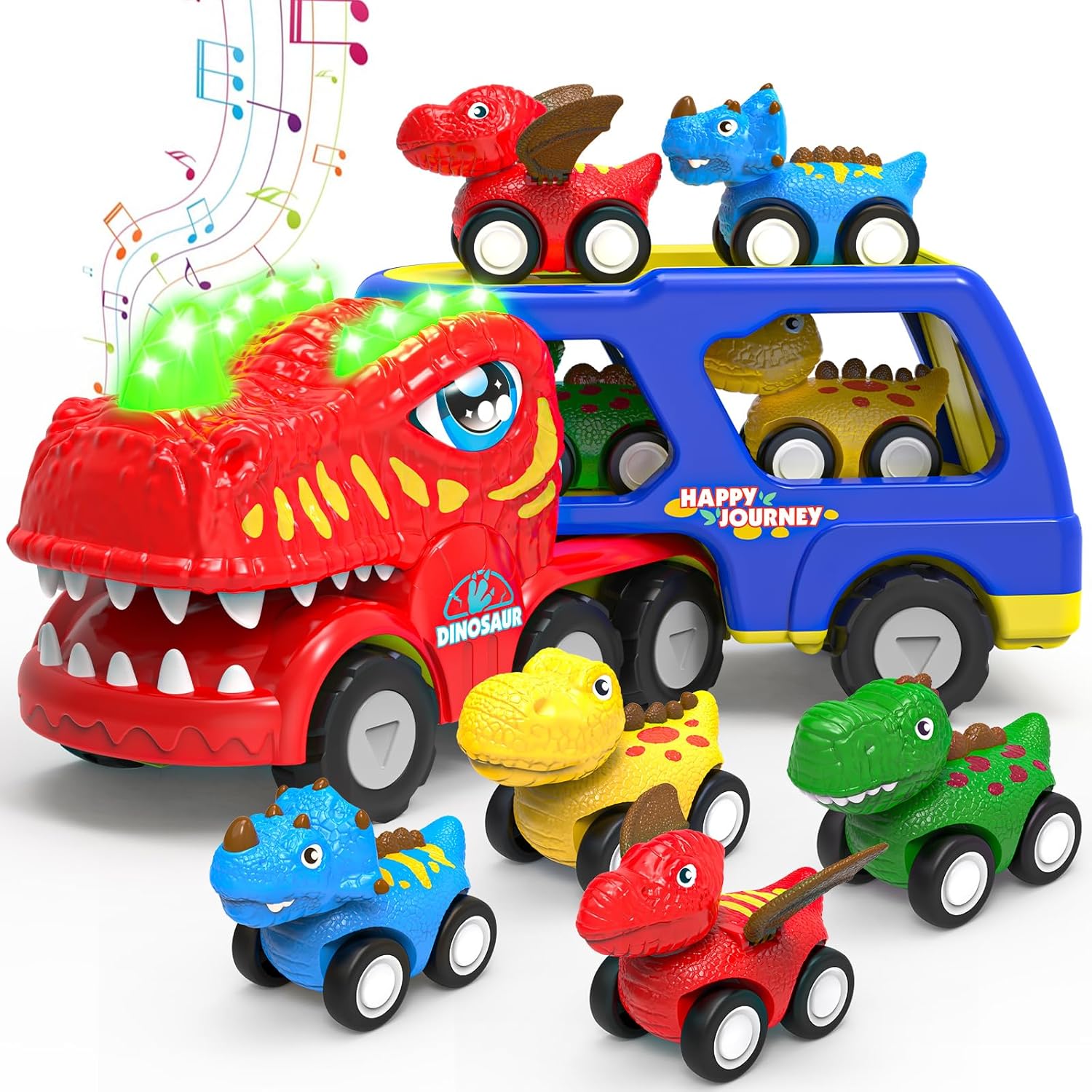 5-in-1 Dinosaur Vehicle: Exciting Sounds & Lights! Ages 1-6