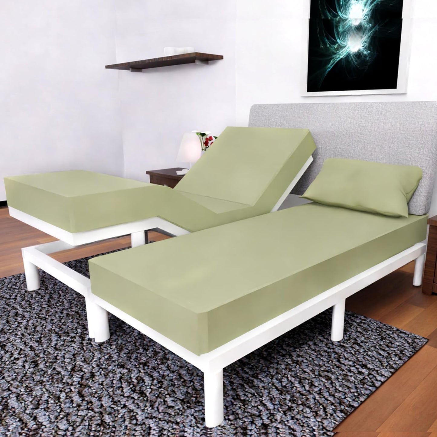 Split King Sheets Set for Adjustable Bed - 5Pc Cooling Sheets