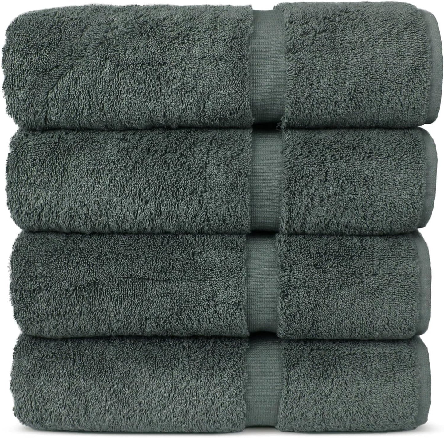 Chakir Turkish Linens Premium Cotton Bath Towels - Dark Gray Set