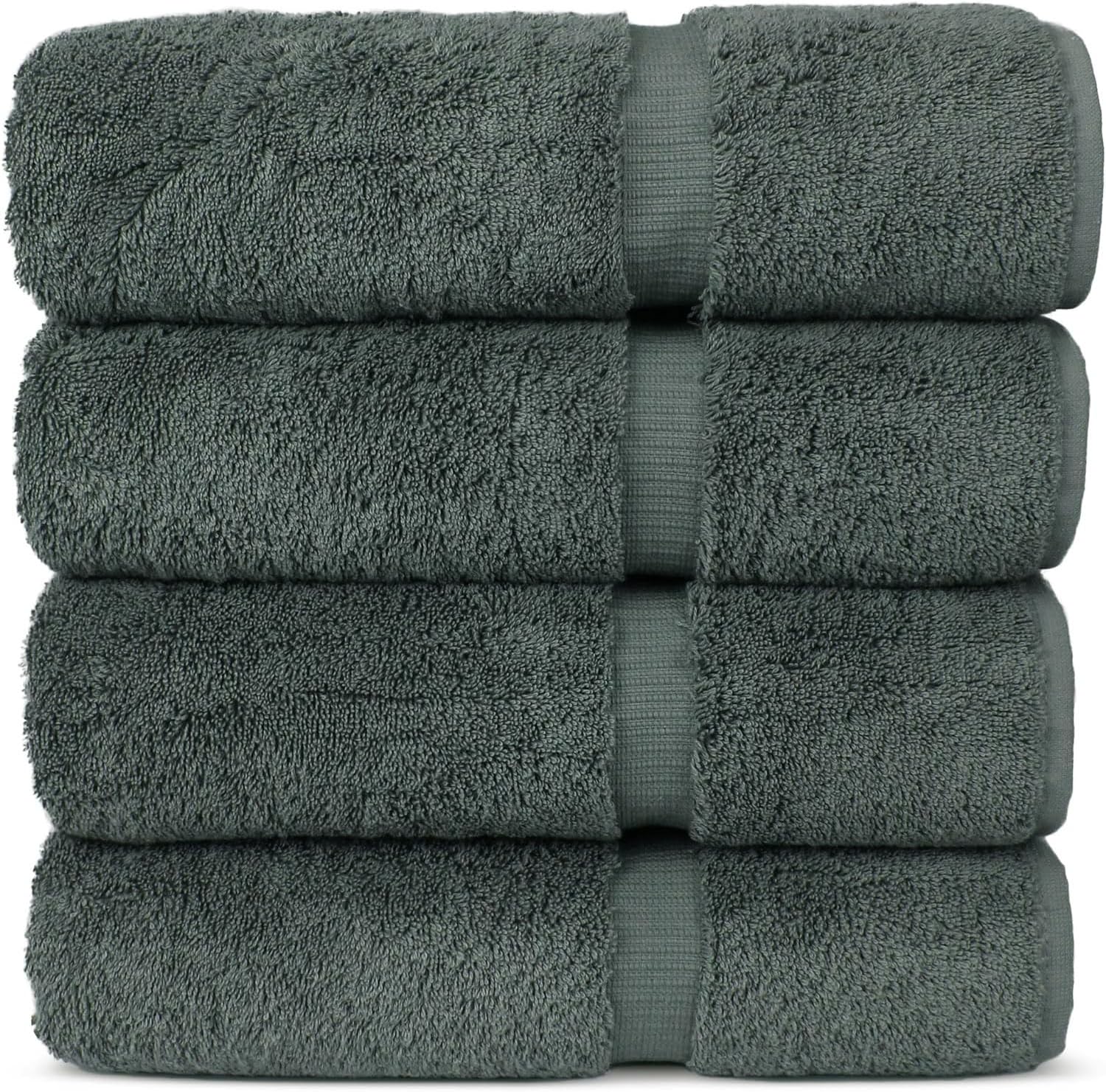 Chakir Turkish Linens Premium Cotton Bath Towels - Dark Gray Set