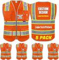 Custom Logo Safety Vest 8 Pockets Class 2 ANSI Certified - High