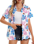 Womens Hawaiian Shirt Soft Cool Summer Floral Tropic V Neck certified