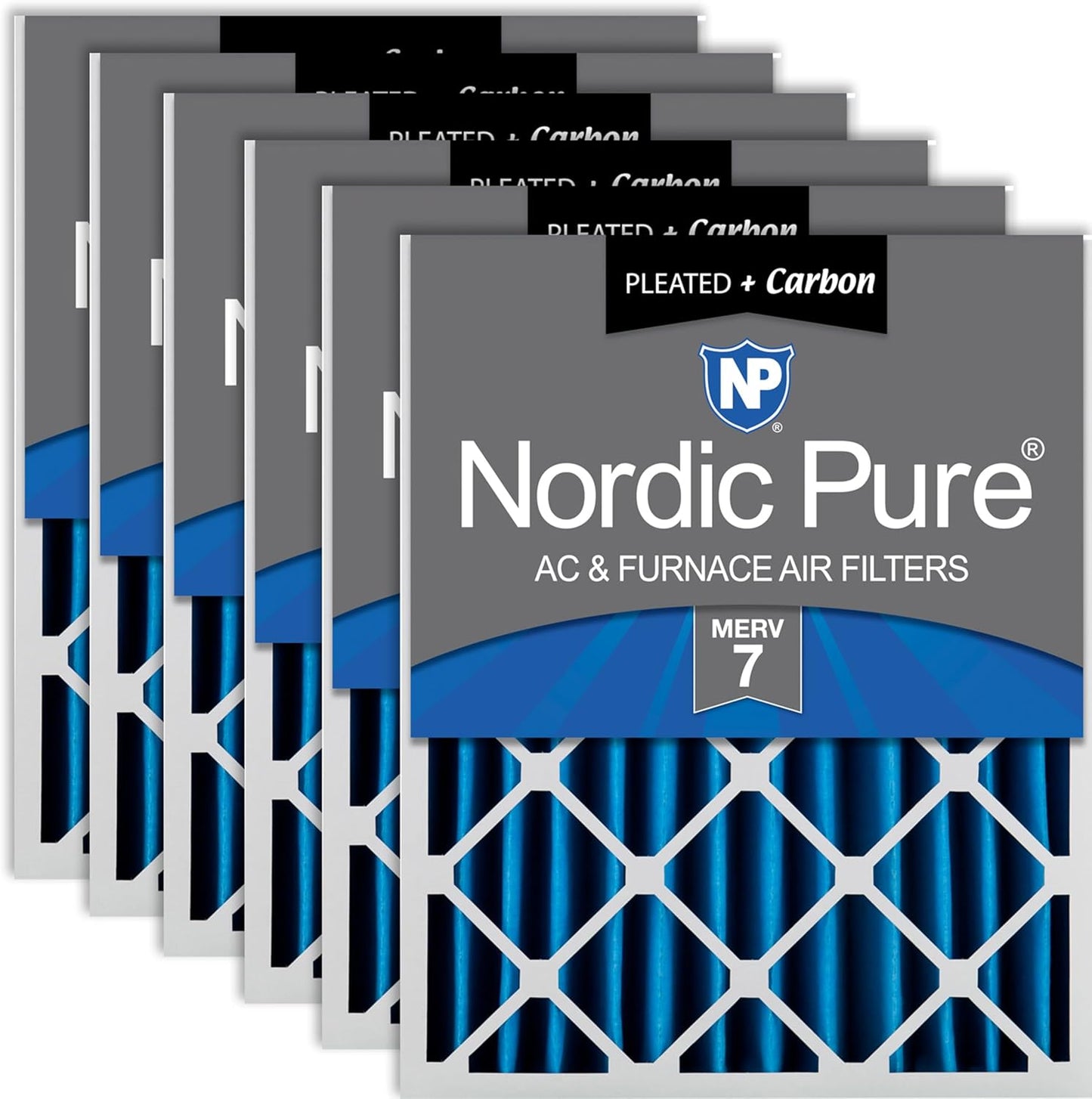 Nordic Pure 16x24x4 Pleated Air Filters with Carbon 6 Pack