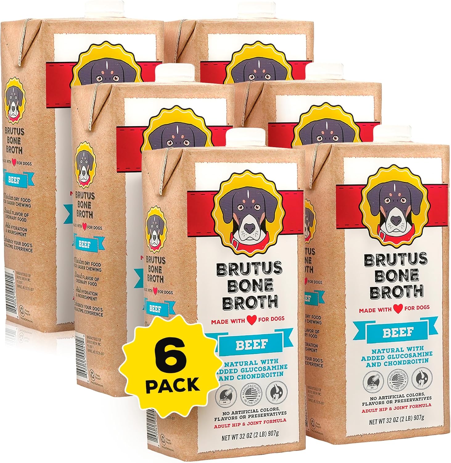 Brutus Beef Bone Broth for Dogs - Nutritious Food Toppers