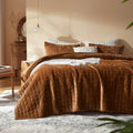 Velvet Quilt King Size 98ft x 106ft - Lightweight Caramel Comforter