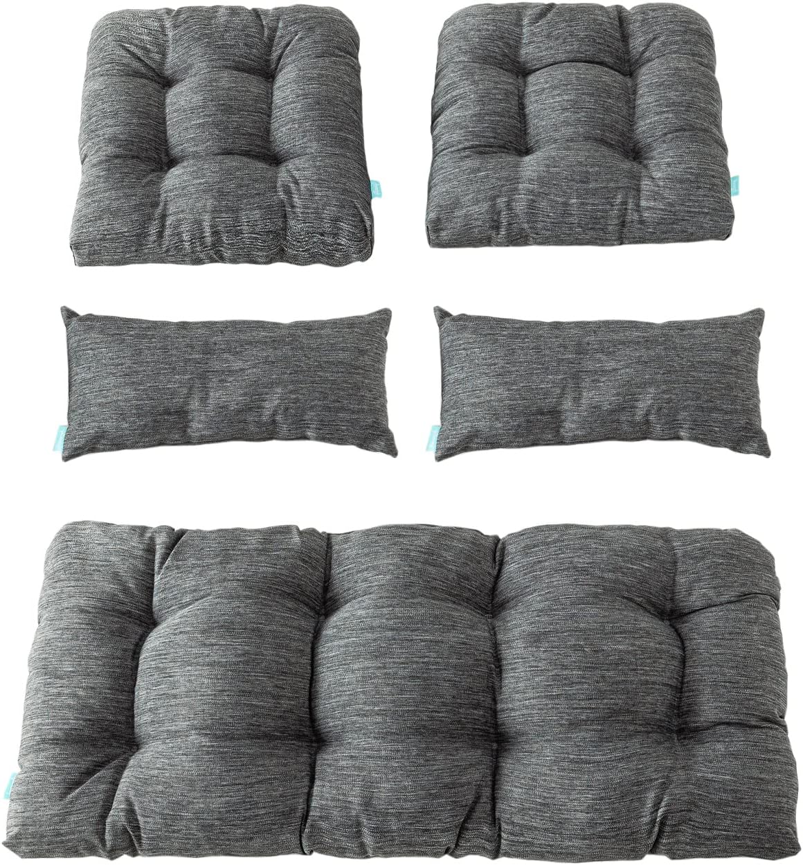 QILLOWAY Outdoor Patio Wicker Seat Cushions for Loveseat Set