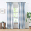 Buffalo Plaid Semi Sheer Curtains 84 in Long - Farmhouse Gingham