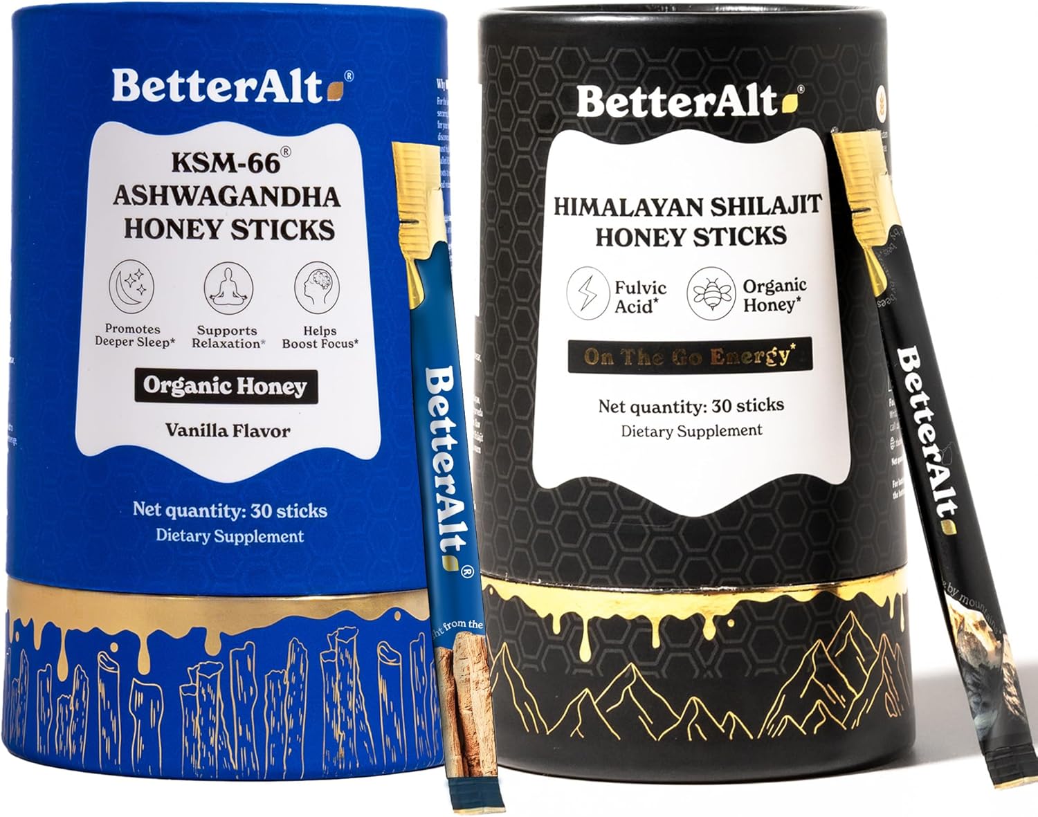 Ashwagandha & Shilajit Honey Sticks for Energy & Immunity