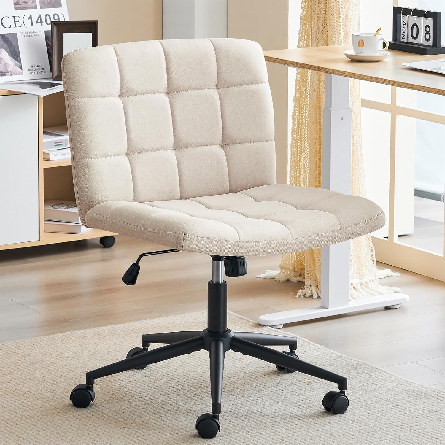 Furnimart Swivel Criss Cross Legged Chair for Home Office