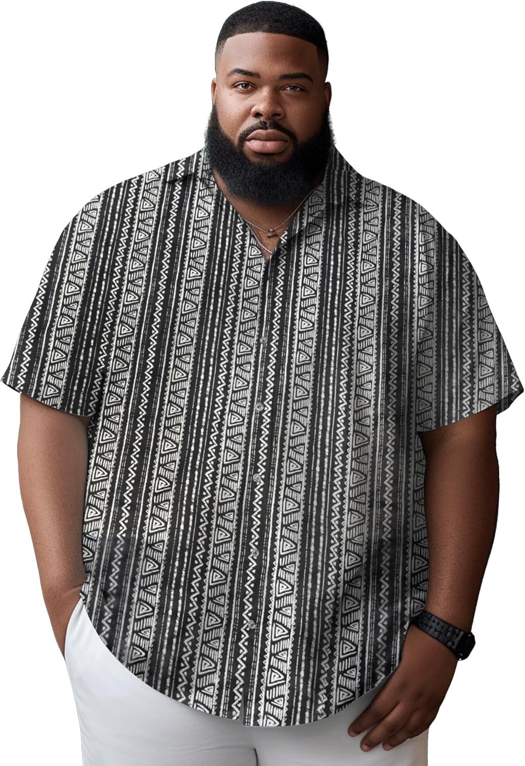 Button Down Shirt Men Causal Big and Tall Short Sleeve Summer