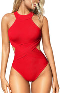 One Piece Tummy Control Swimsuit - High Waisted Criss Cross Fit