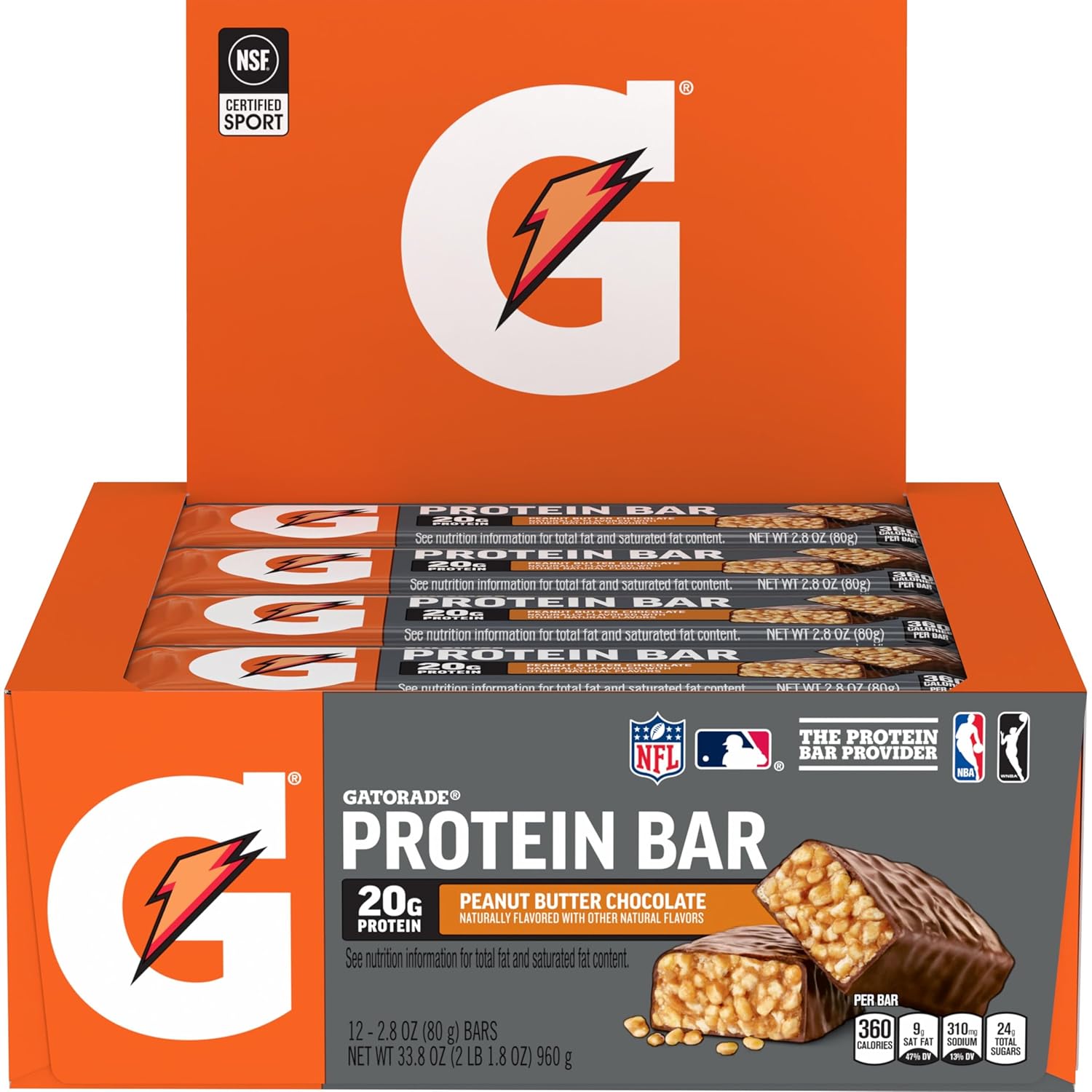 Gatorade Peanut Butter Chocolate Protein Bars - 12 Pack