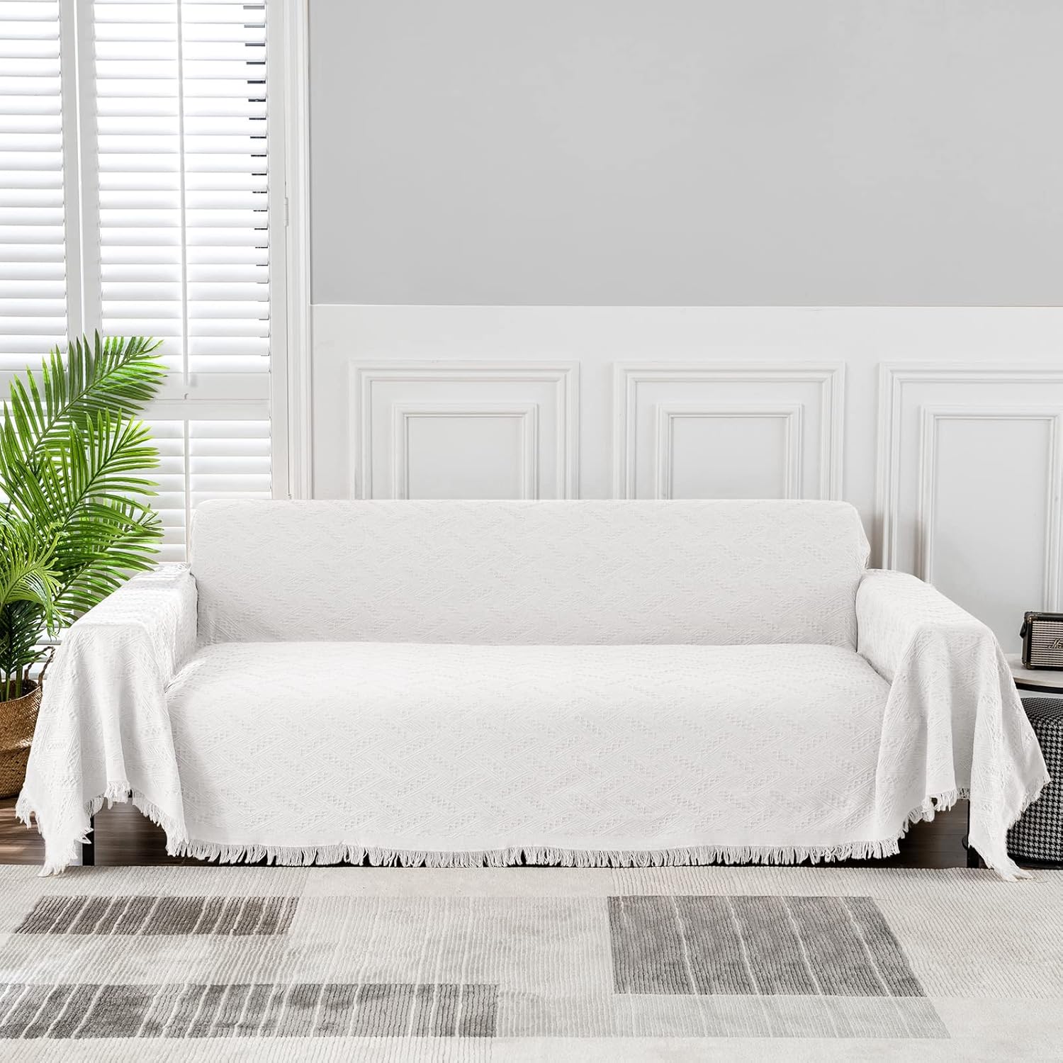 MEETSKY White Sofa Covers for Sectional and Reclining Couches
