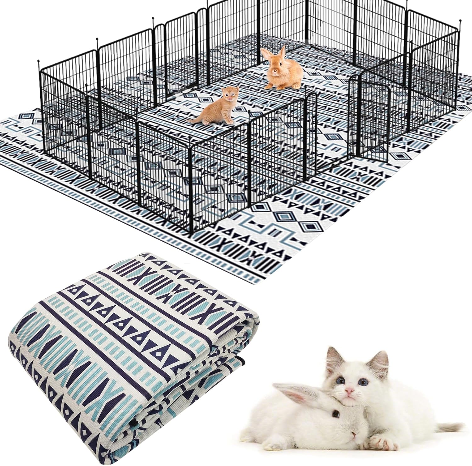 BNOSDM Extra Large Cage Liners for Rabbits - Washable Pet Mat