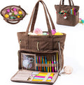 Large Crochet Bag and Tote - Corduroy Yarn Bag for Crochet Lovers