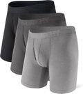 Mens Boxer Briefs Breathable Soft Moisture-Wicking - Long-Leg Comfort