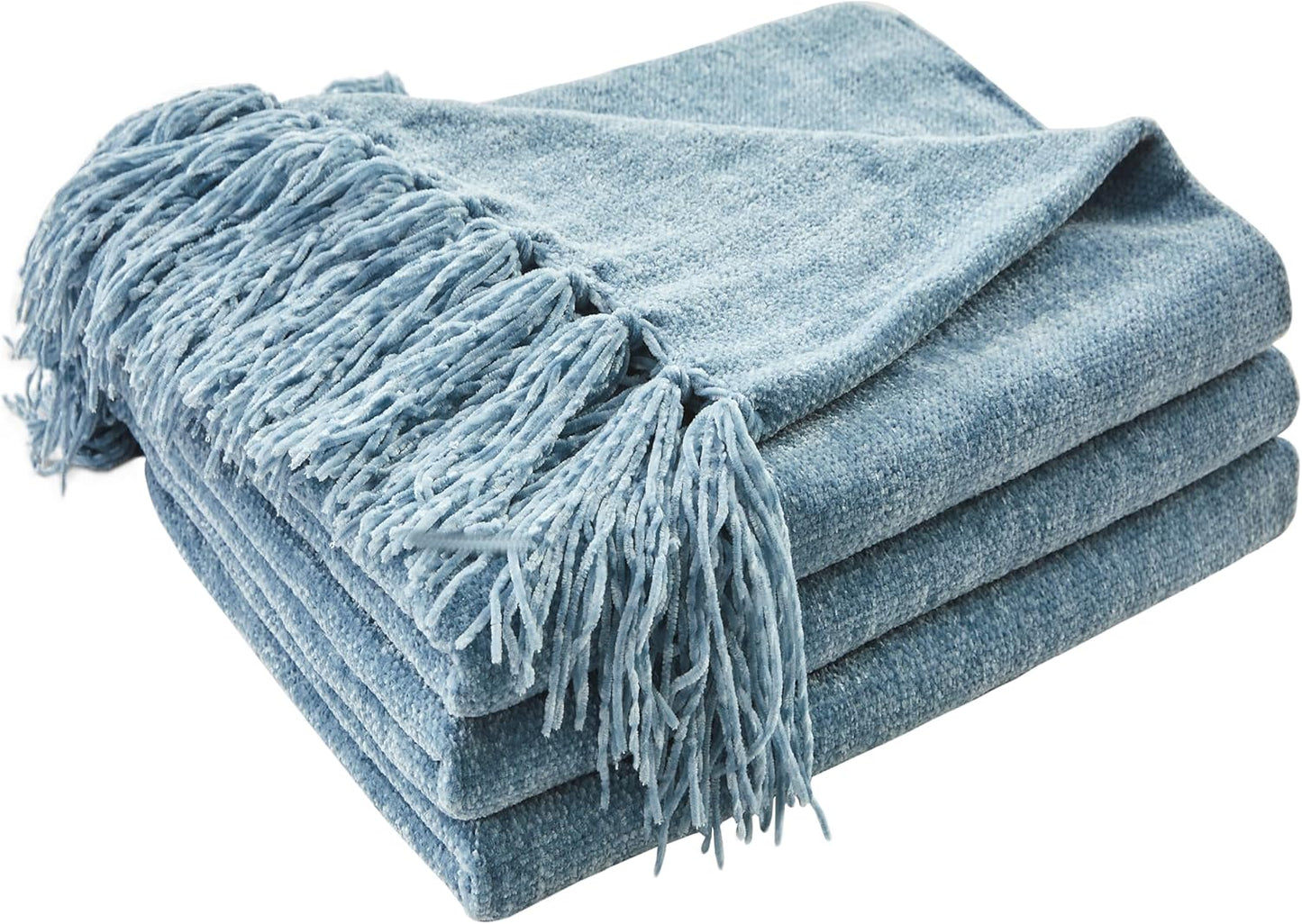 CozeCube Chenille Throw Blanket for Couch, Cozy Plush Fuzzy