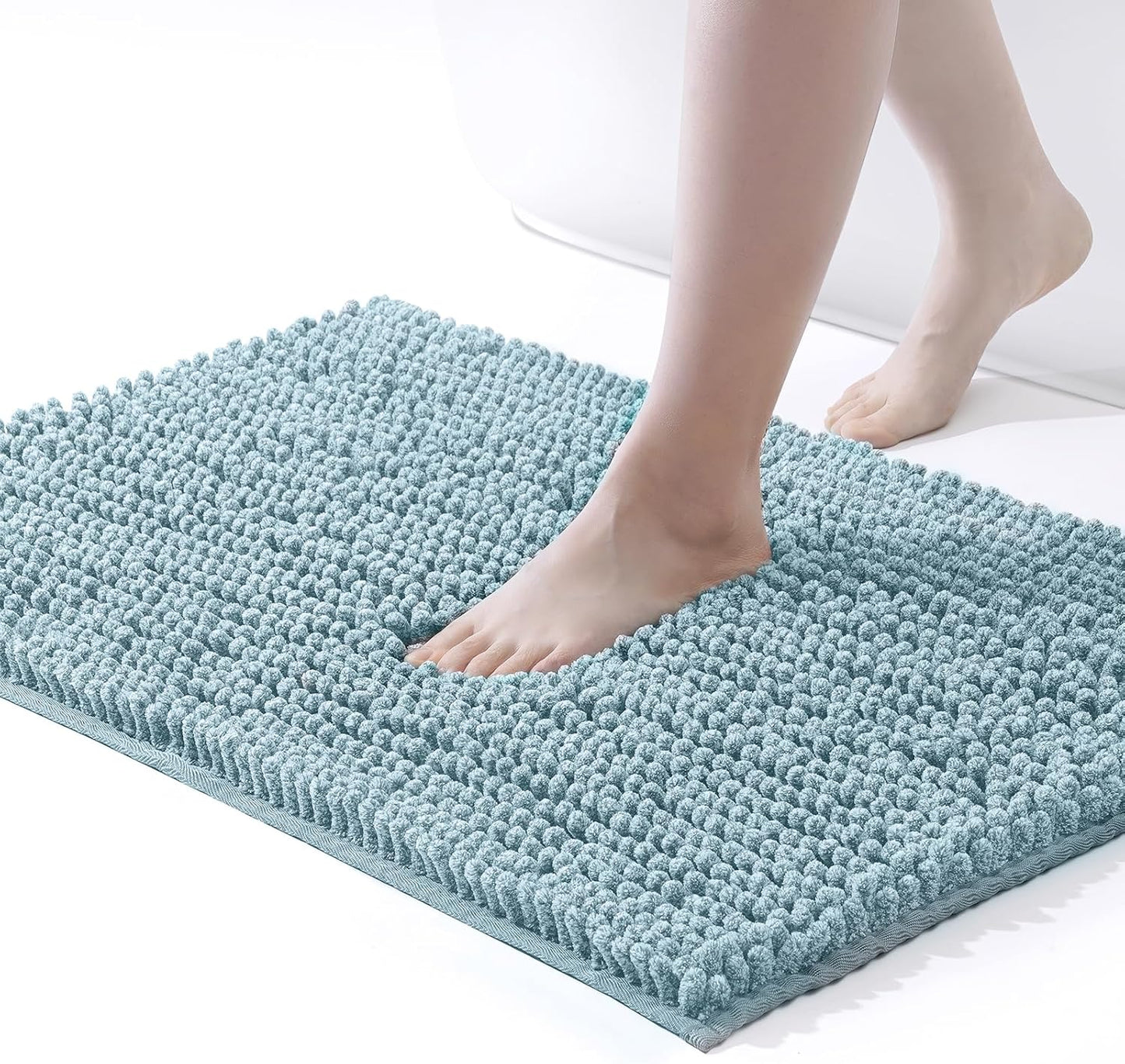 FRESHMINT Chenille Bath Mat - Ultra Absorbent Non-Slip Comfort