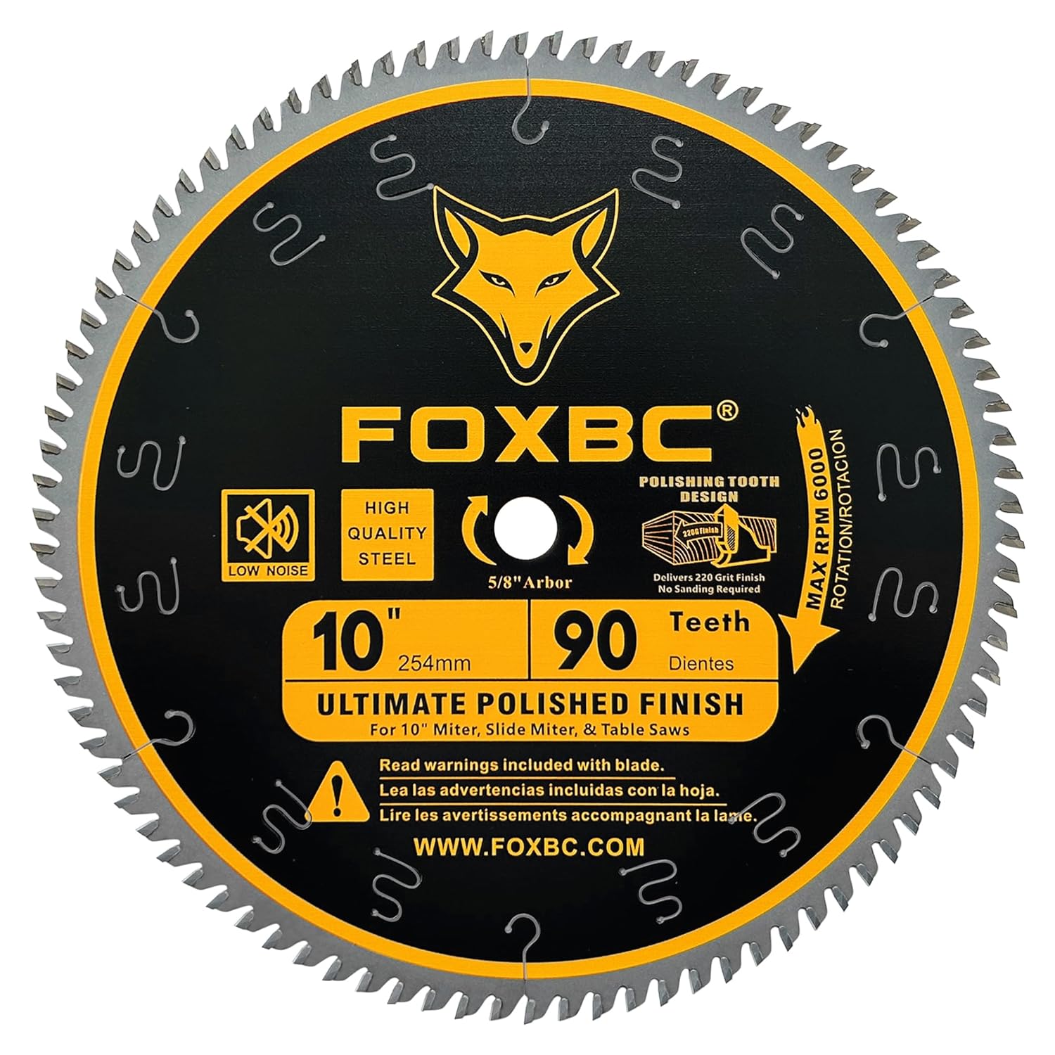 FOXBC 10 Inch Saw Blade for Ultimate Polished Finish Cuts