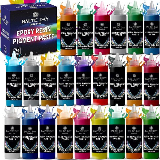 24 Pigment Paste for Epoxy Resin - Perfect for DIY Art Projects