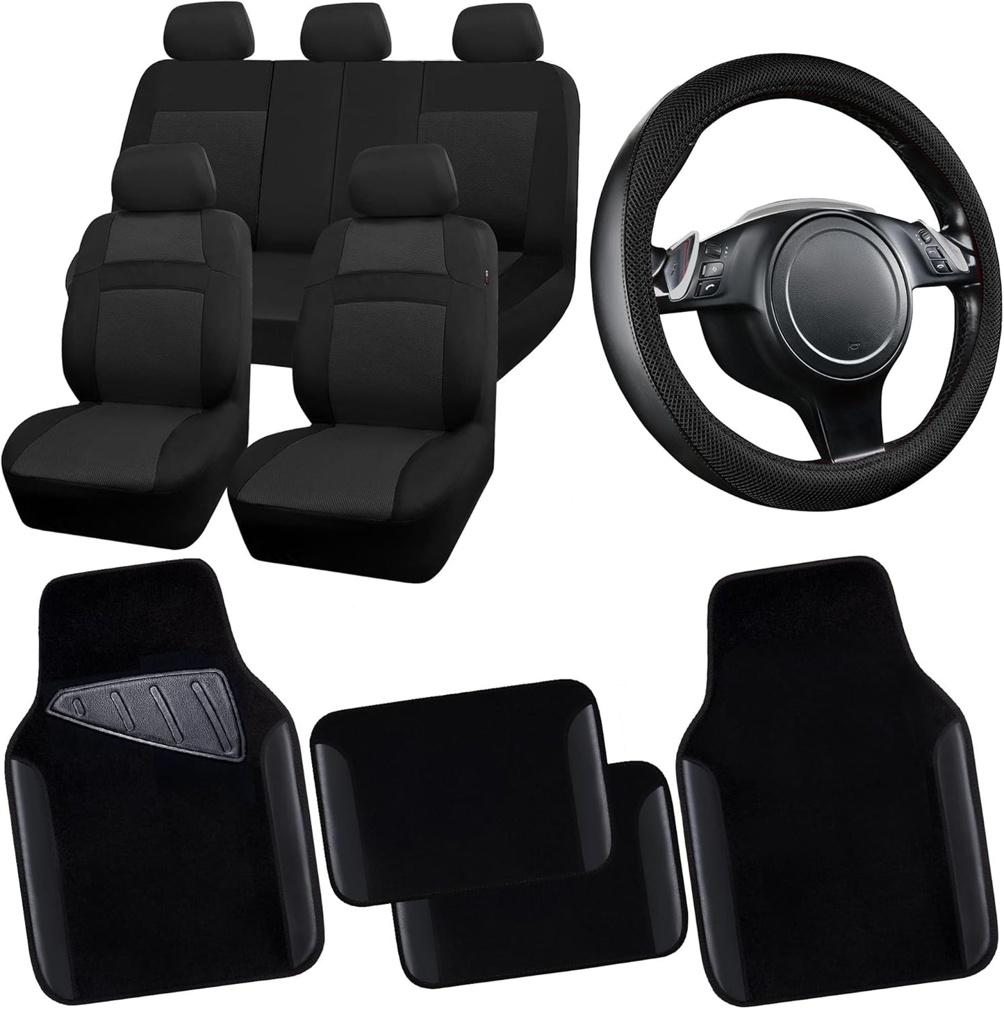 3D Air Mesh Car Seat Covers with Waterproof Floor Mats and More