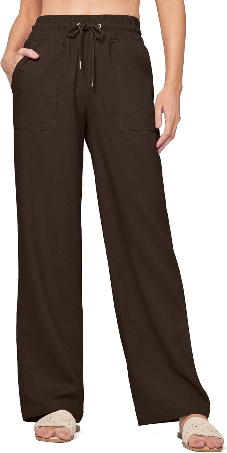 Willit Women Linen Pants Wide Leg Casual Palazzo Pants for Summer