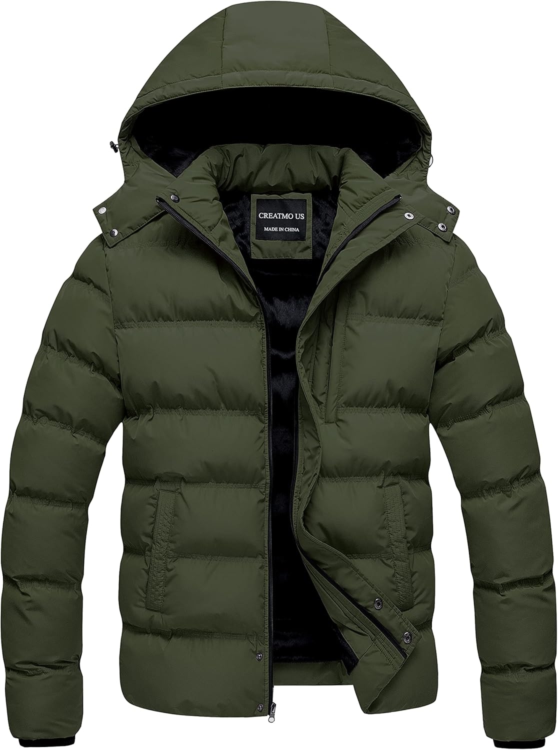 CREATMO US Men's Puffer Jacket Waterproof Winter Parka for Cold