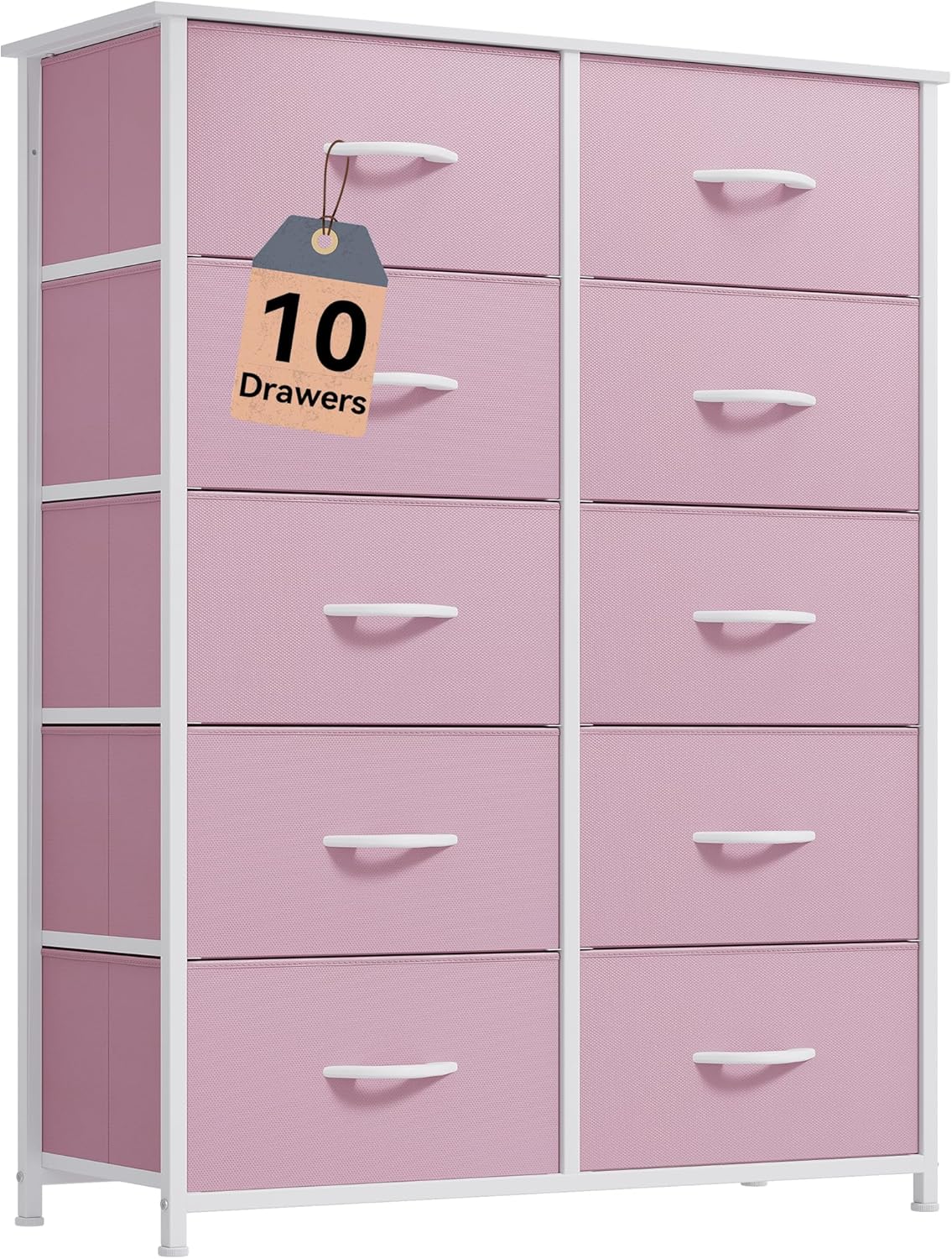 DWVO 10 Drawer Dresser - Stylish Fabric Storage Tower Unit