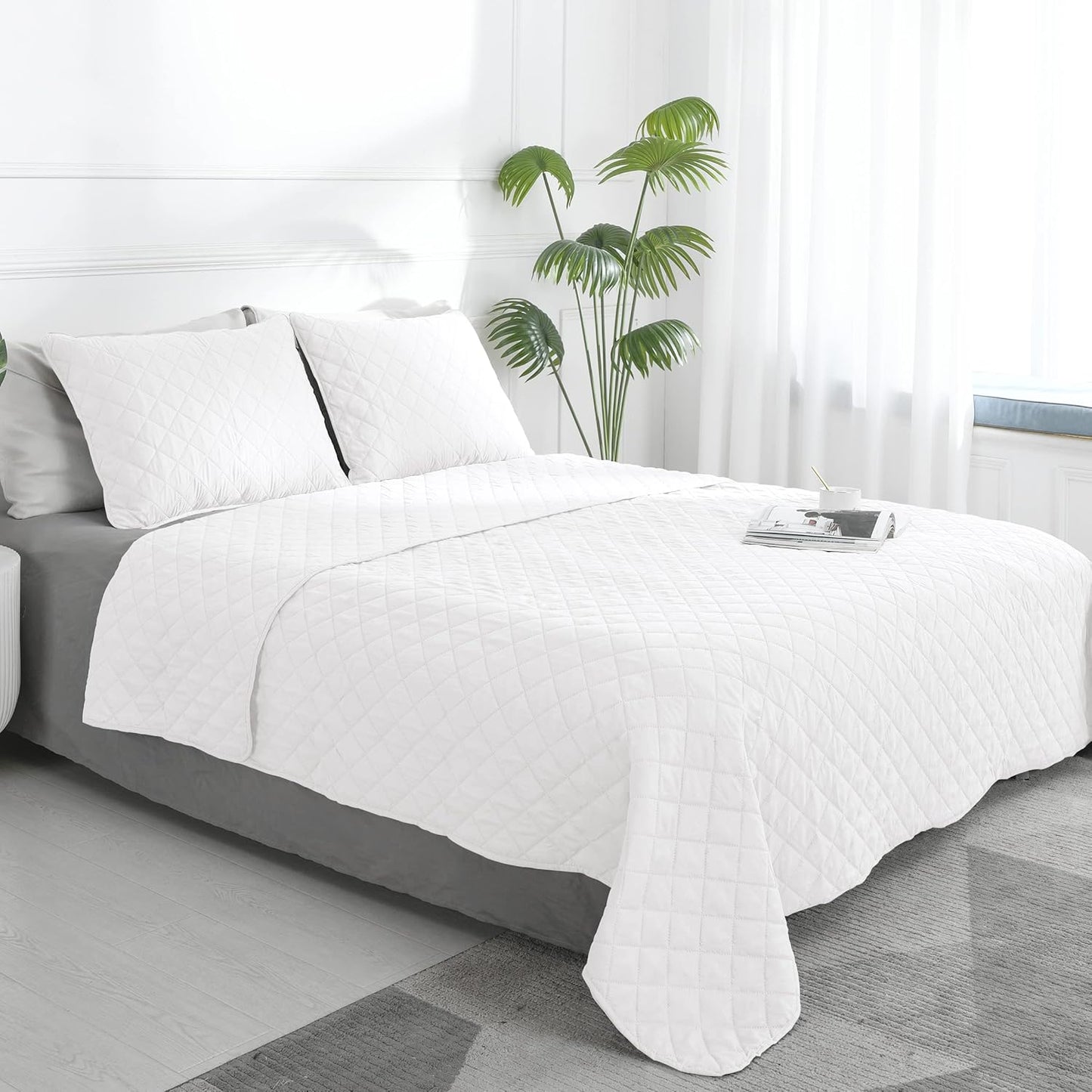 Easy-Going Full/Queen Size Reversible Quilt Set for Comfort