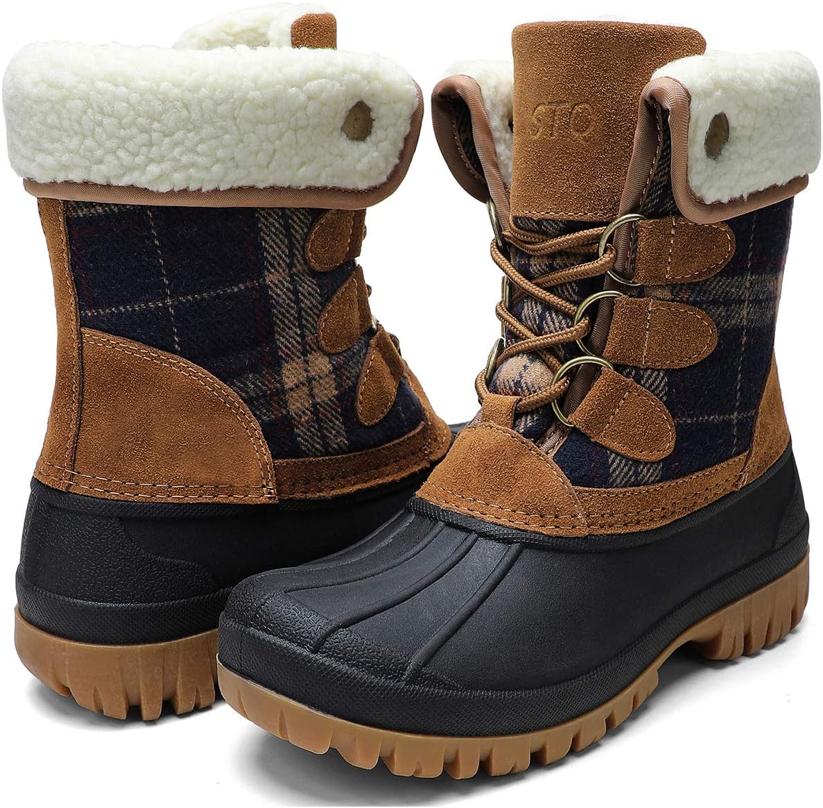 STQ Womens Winter Duck Boots Waterproof for Cold Weather