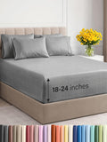 Extra Deep King Sheet Set Heathered Grey - 6 Piece Cooling