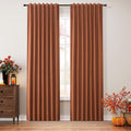 Guken Halloween Terracotta Linen Blackout Curtains 84 in - Full