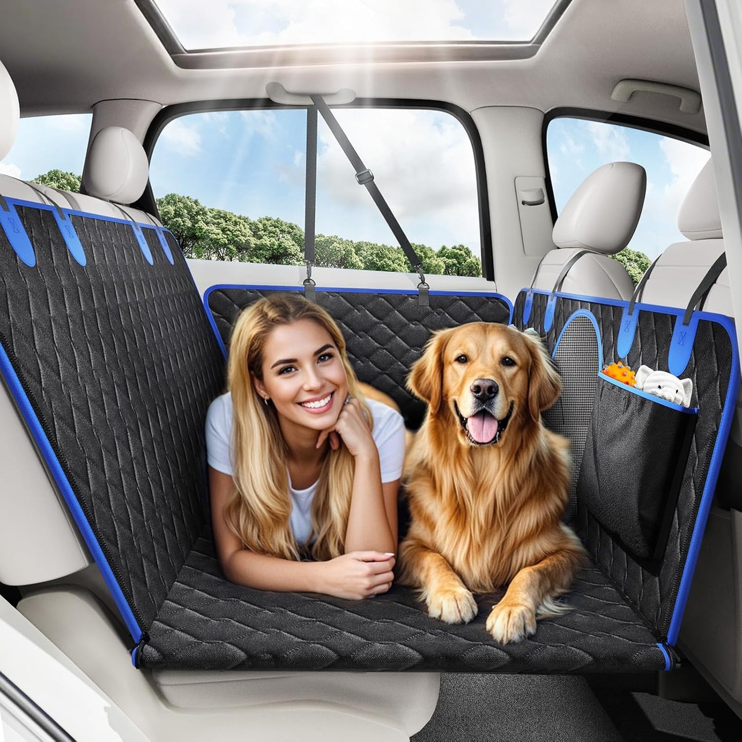 Tivray Waterproof Dog Car Seat Cover with Mesh Window