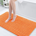 Chenille Bathroom Rug Mat 54x24 in Orange - Extra Soft Plush