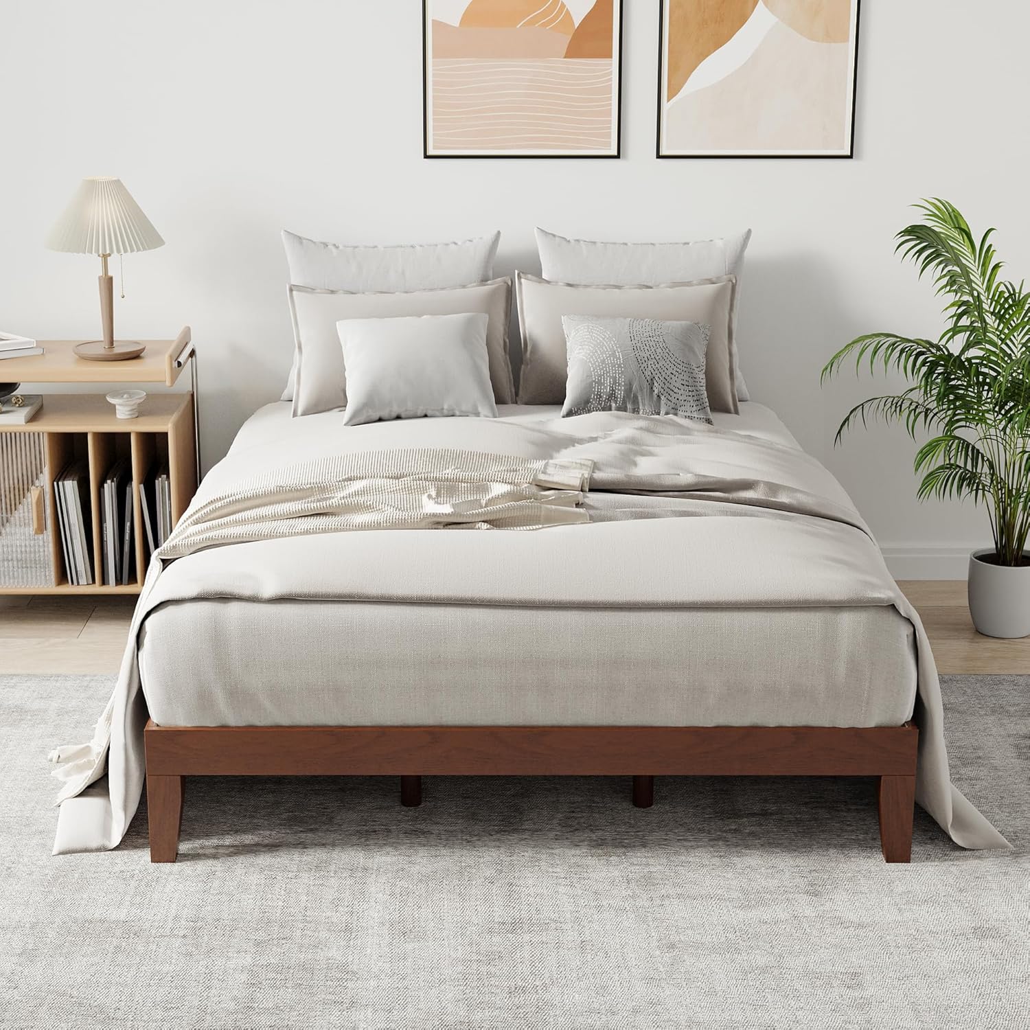 COLAMY 12 Inch Wood Platform Bed Frame for Modern Bedrooms