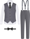 Boys' Formal Suit Set with Suspenders and Adjustable (Style JD75)