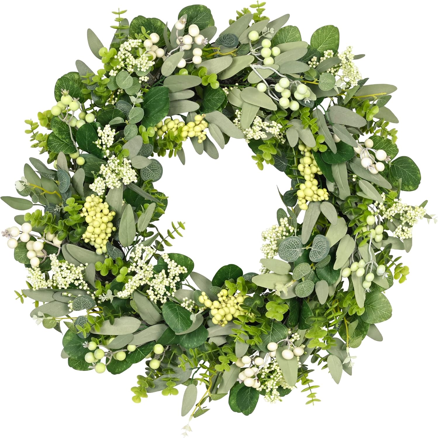 24-26 Inch Eucalyptus Leaf Wreath for Year Round Decor