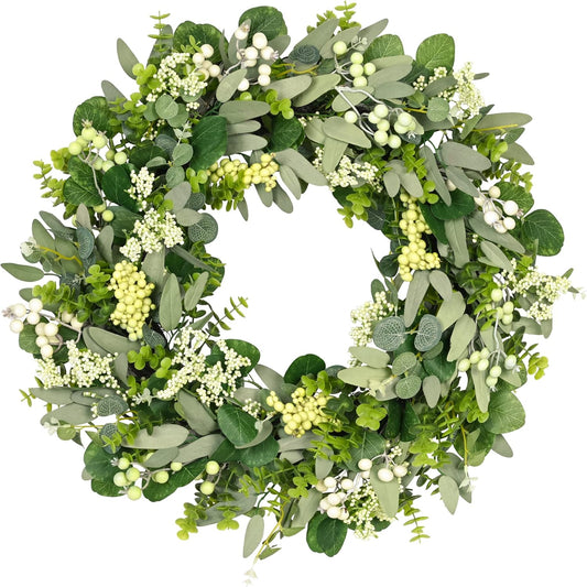24-26 Inch Eucalyptus Leaf Wreath for Year Round Decor