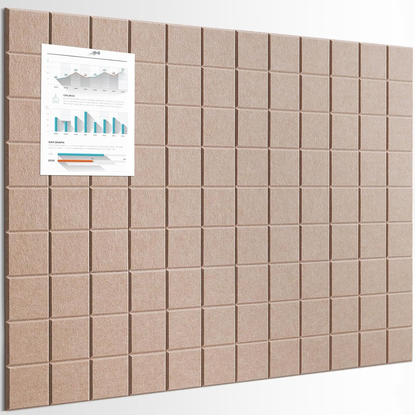 Cork Board for Walls 48in x 36in - Versatile Bulletin Board Set