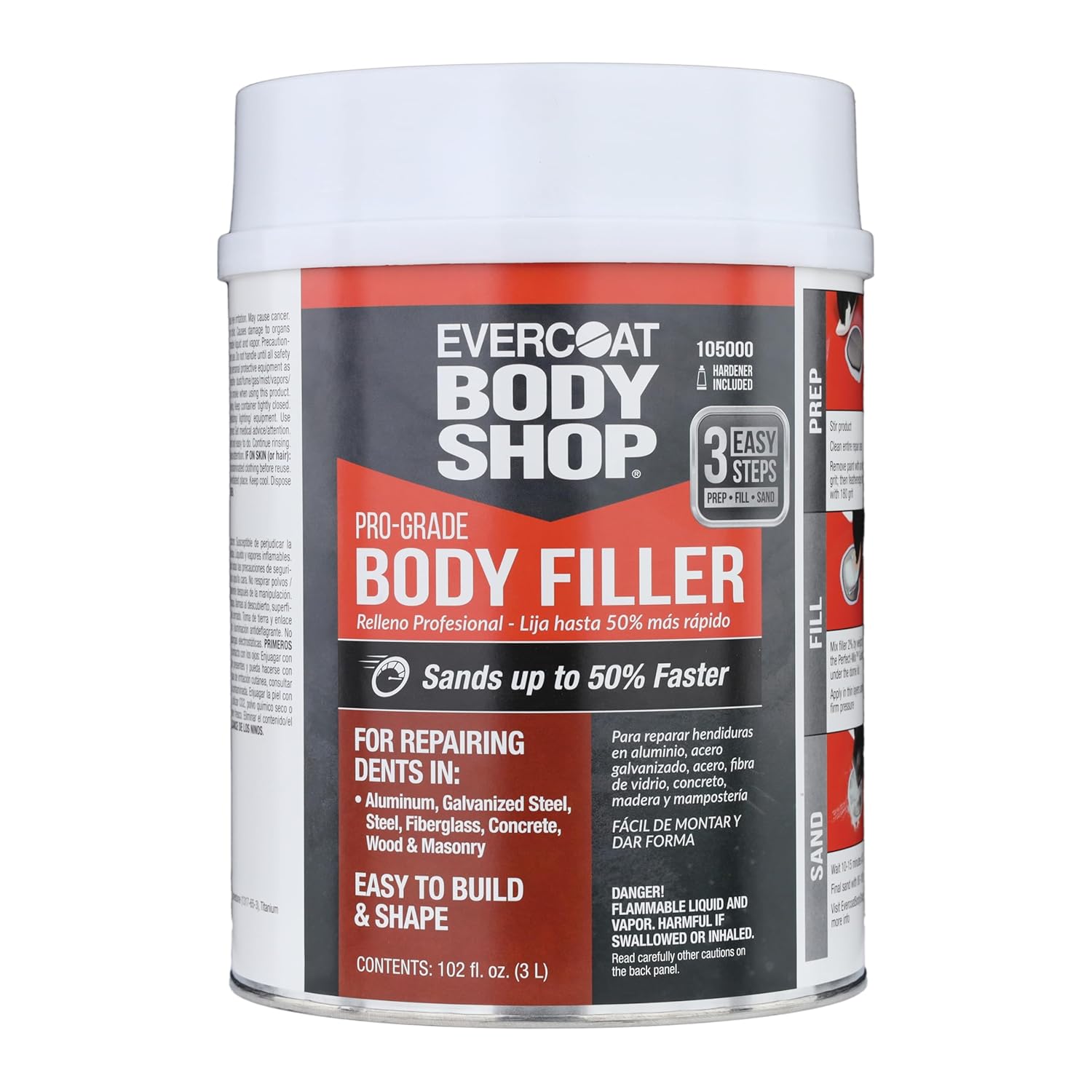 Evercoat Body Shop Pro-Grade Body Filler for Fast Repairs