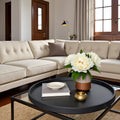 30x30 High-End Leather Round Oversized Tray - Elegant Serving & Decor
