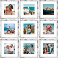 12x12 Picture Frames Set of 9 - Distressed White Wall Photo Frames