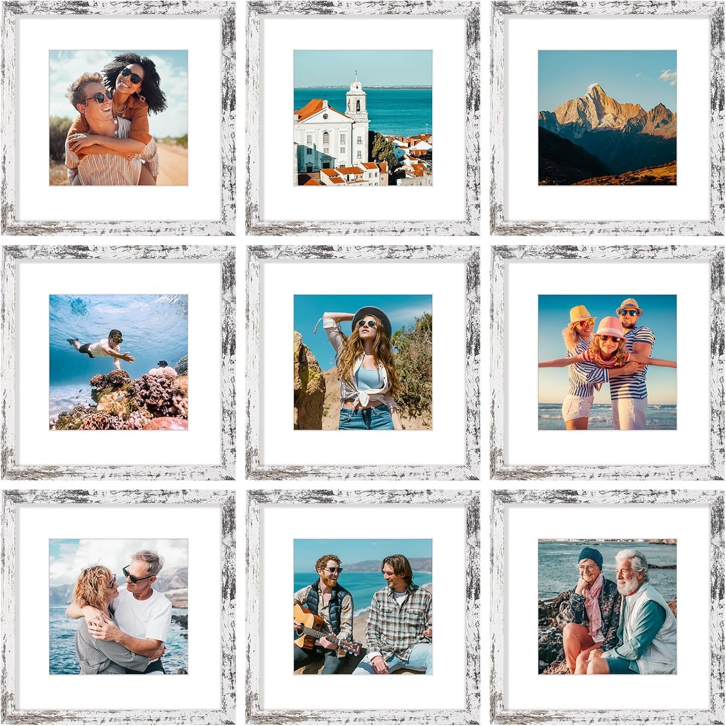 Vittanly 12x12 Picture Frames Set of 9 for Stunning Displays