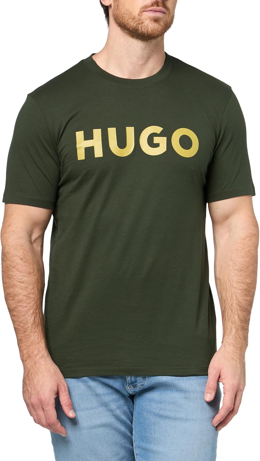 HUGO Mens Print Logo Short Sleeve T-Shirt for Stylish Comfort